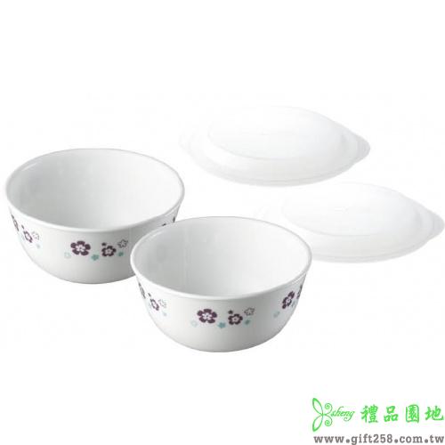 康寧微風花彩四件式麵碗