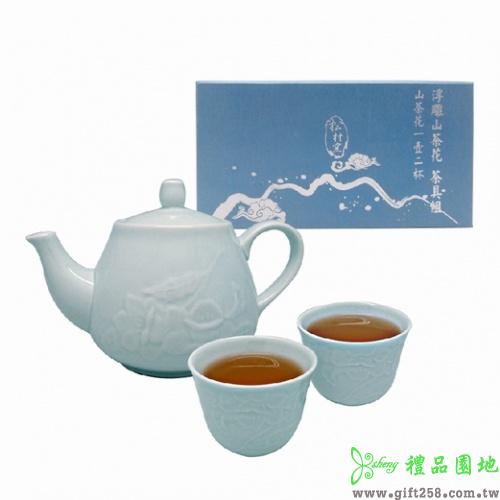 浮雕山杯茶花1壺2杯