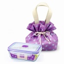 耐熱玻璃保鮮盒提袋組-紫